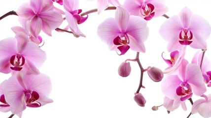 Stunning close-up of vibrant pink orchids - A breathtaking display of pink Phalaenopsis orchids, showcasing the delicate beauty and intricate details of each petal and bloom