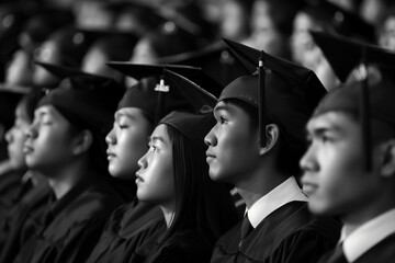 portrait of students in an academic cap, student, graduate in robes, graduatio