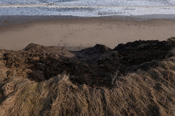 Coastal Erosion, Holderness Coast UK.  Holderness is an area of the East Riding of Yorkshire, on the north-east coast of England. An area of rich agricultural land, 