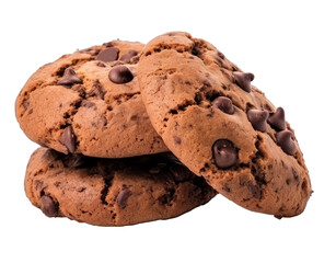 Fototapeta premium Cookies chocolate chip isolated on transparent background cutout, PNG file.