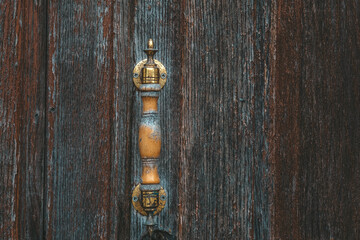 Wooden Door With Metal Handle