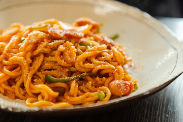 カフェで提供された美味しそうなナポリタンの写真