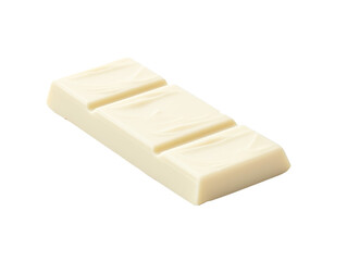 white chocolate bar isolated on transparent background cutout, PNG file.