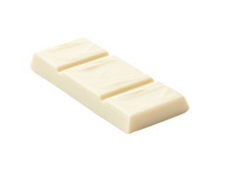 white chocolate bar isolated on transparent background cutout, PNG file.