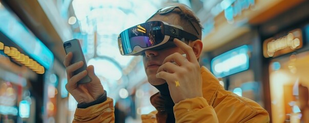 Augmented reality experience, digital overlays on the real world, tech magic