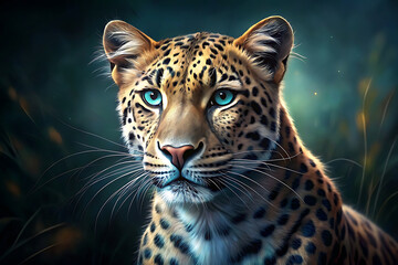close up of a leopard generative Ai