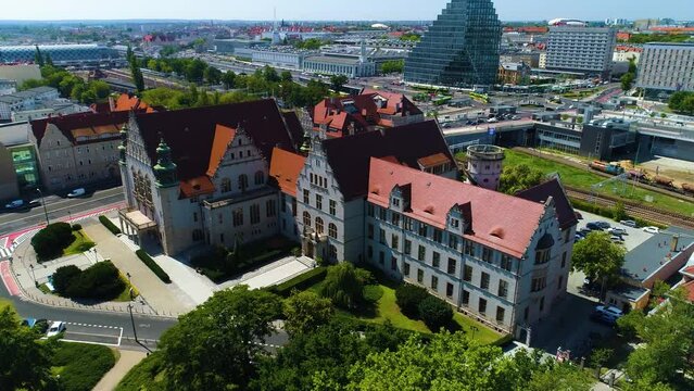 Aerial view of the University of Adam Mickiewicz in Poznan