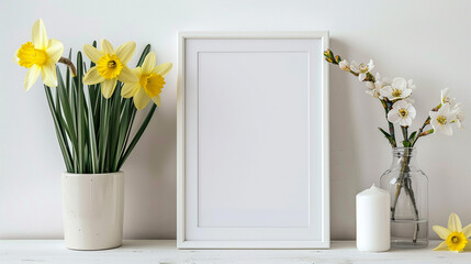 Spring Interior Design with Blank Frame