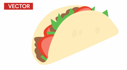 Vector Isolated Illustration of a Taco. Taco Flat Icon