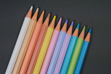 Closeup color pencil, back to school concept