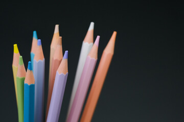 Group of Colored Pencils in Cup