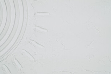 Close up of a textured drawing, Circular Design on White Wall
