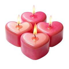 Obraz na płótnie Canvas pink heart candles transparent background