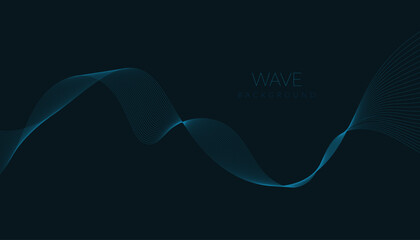 Abstract vector background with blue wavy lines. Blue wave background. Blue lines vector illustration. Curved wave. Abstract wave element for design.
