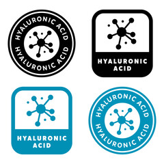 Hyaluronic Acid - vector labels for product packaging.
