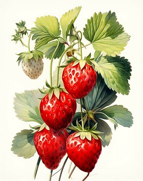  Illustration set of strawberries 