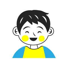 笑う男の子の顔。シンプルなベクターイラスト。
Laughing boy’s face. Simple vector illustration.