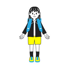 立っている女の子。シンプルなベクターイラスト。
Standing girl. Simple vector illustration.