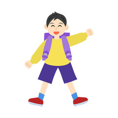 立っている男の子。フラットなベクターイラスト。
Standing boy. Flat vector illustration.