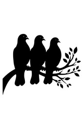 Birds SVG, Bird on Branches SVG, Feathers, Branches SVG, Birds Silhouette, Bird Cricut, Bird Clipart