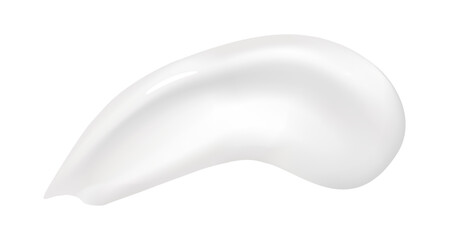 White cream. Realistic creamy or lotion texture, gel blob, shower gel, shaving foam isolated. Vector illustration for your design.