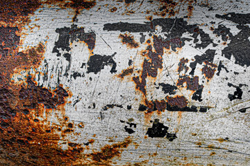Rusted white painted metal texture