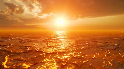 Foto op Plexiglas Close up of a heatwavedistorted landscape, showcasing the scorching effect of global warming, shimmering and oppressive © Thanadol