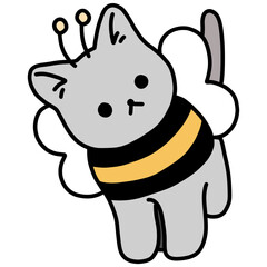 Cat wearing a bee suit