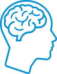 human head with brain line vector icon