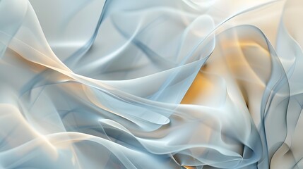Ethereal Beauty Tranquil Pastel Blue Fabric Waves Flowing Gracefully in Abstract Serenity - obrazy, fototapety, plakaty