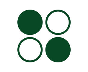 Circle Shape And Outline Stroke Collection Symbol Green Element Vector Graphic Design Illustration