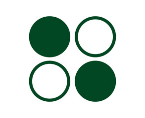 Circle Shape And Outline Stroke Collection Symbol Green Element Vector Graphic Design Illustration