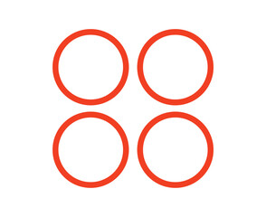 Circle Shape Outline Stroke Collection Symbol Orange Element Vector Graphic Design Illustration
