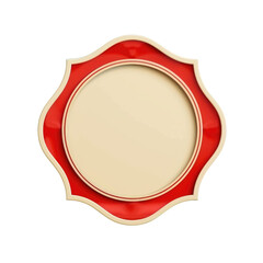 Symmetric red and white circle pattern on transparent porcelain plate