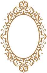 golden oval frame. full vector illustration.