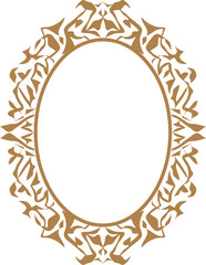 golden oval frame. full vector illustration.