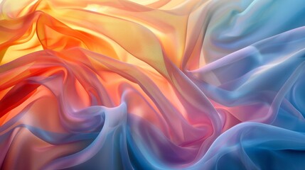 A close up of a colorful fabric with waves in it, AI