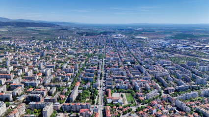Stara Zagora Bulgaria drone view panorama
