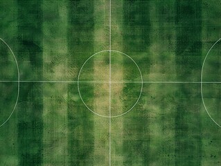 Close-up of the penalty spot on a soccer pitch, vibrant grass, stadium ambiance in the background, ground view perspective.