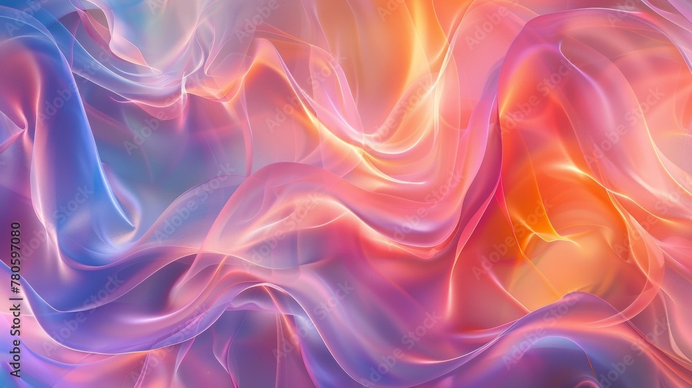 Poster a colorful abstract background with a wavy pattern of colors, ai