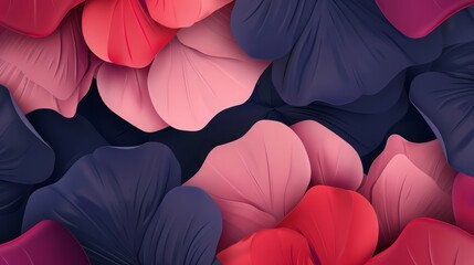 Colorful flower petals in an abstract illustration