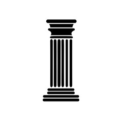 Simple ancient pillar antique column isolated black icon