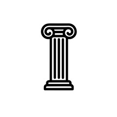 Simple ancient pillar antique column isolated black icon