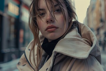 Up Close with Style: Fashion Influencer's Face on Display