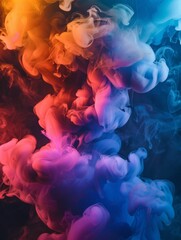 Obraz premium A whimsical dance of smoke in soft pastel tones against a dark canvas, evoking a sense of calm and imagination.