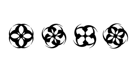 Symmetric abstract symbol vector illustration set. - obrazy, fototapety, plakaty