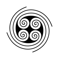 Spiral symbol vector illustration. Ancient Irish celtic symbol. Tatto sketch element.