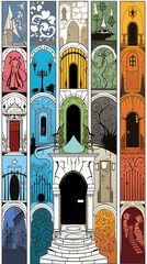 multiple doors on church of the holy cross