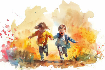 image of two children playing together