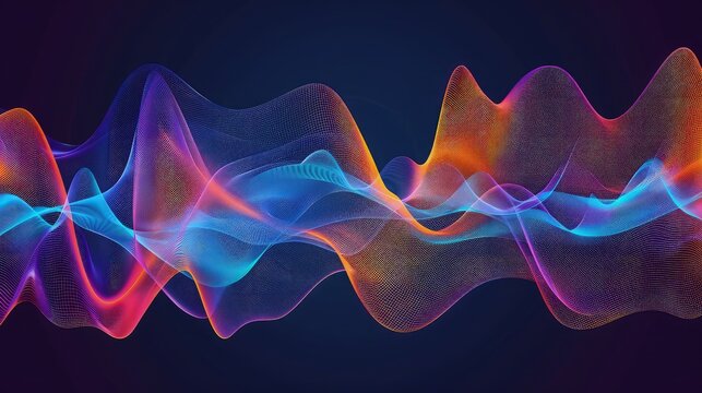  an abstract digital composition with a striking contrast of vividly colored lines swirling and intersecting on a deep black canvas.